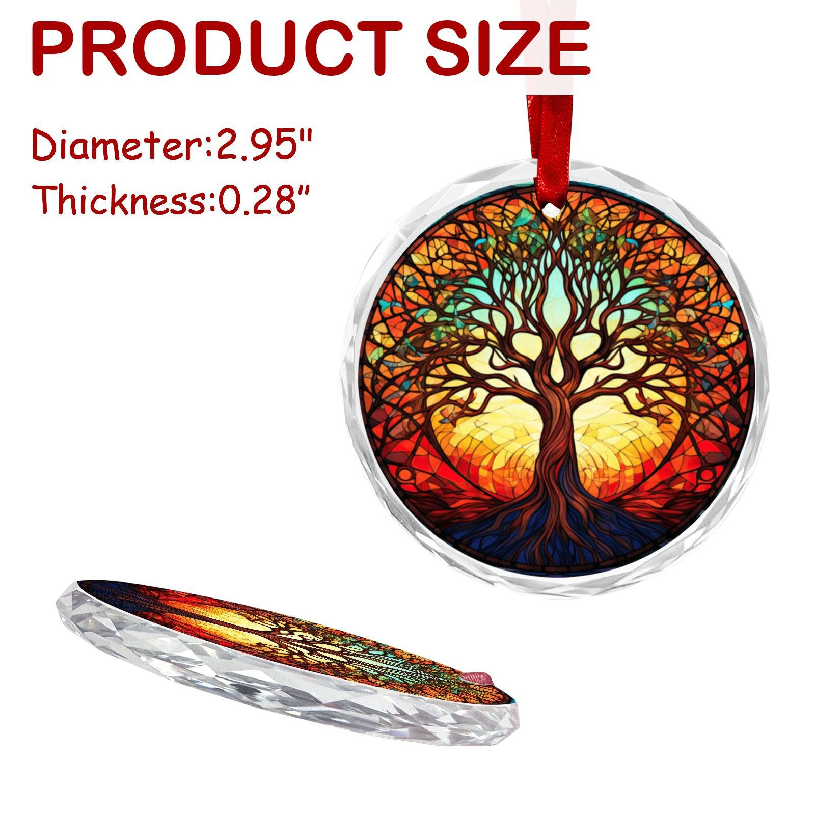 Tree of life Glass Christmas Ornament-MoonChildWorld