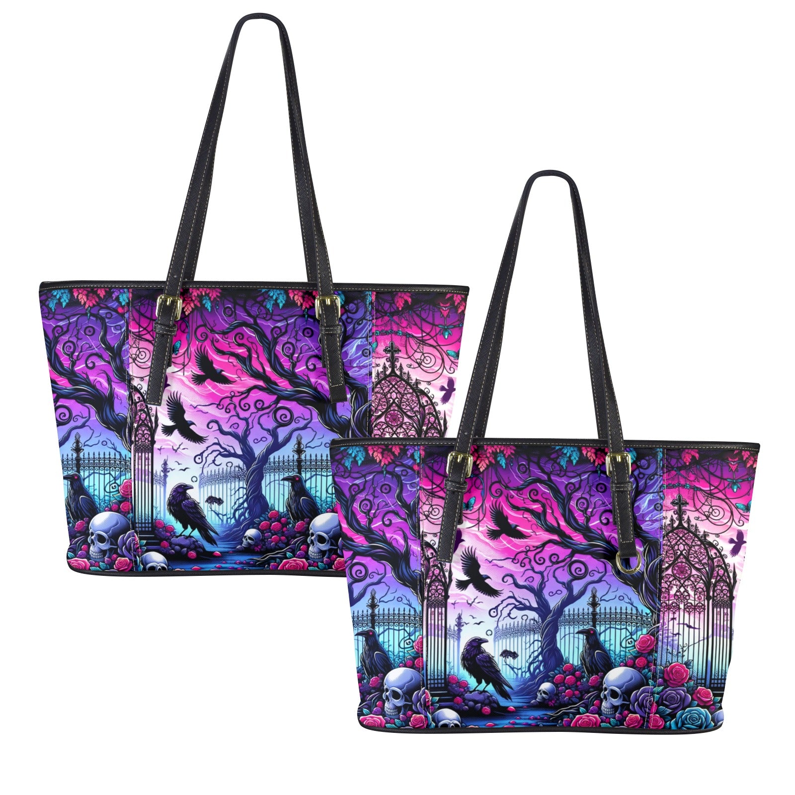 Gothic Halloween Witch Tote Bag-MoonChildWorld