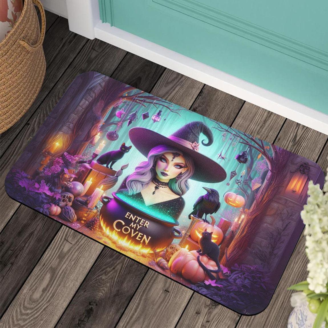 Enter my coven Gothic Witch Doormat Spooky Halloween Doormat-MoonChildWorld
