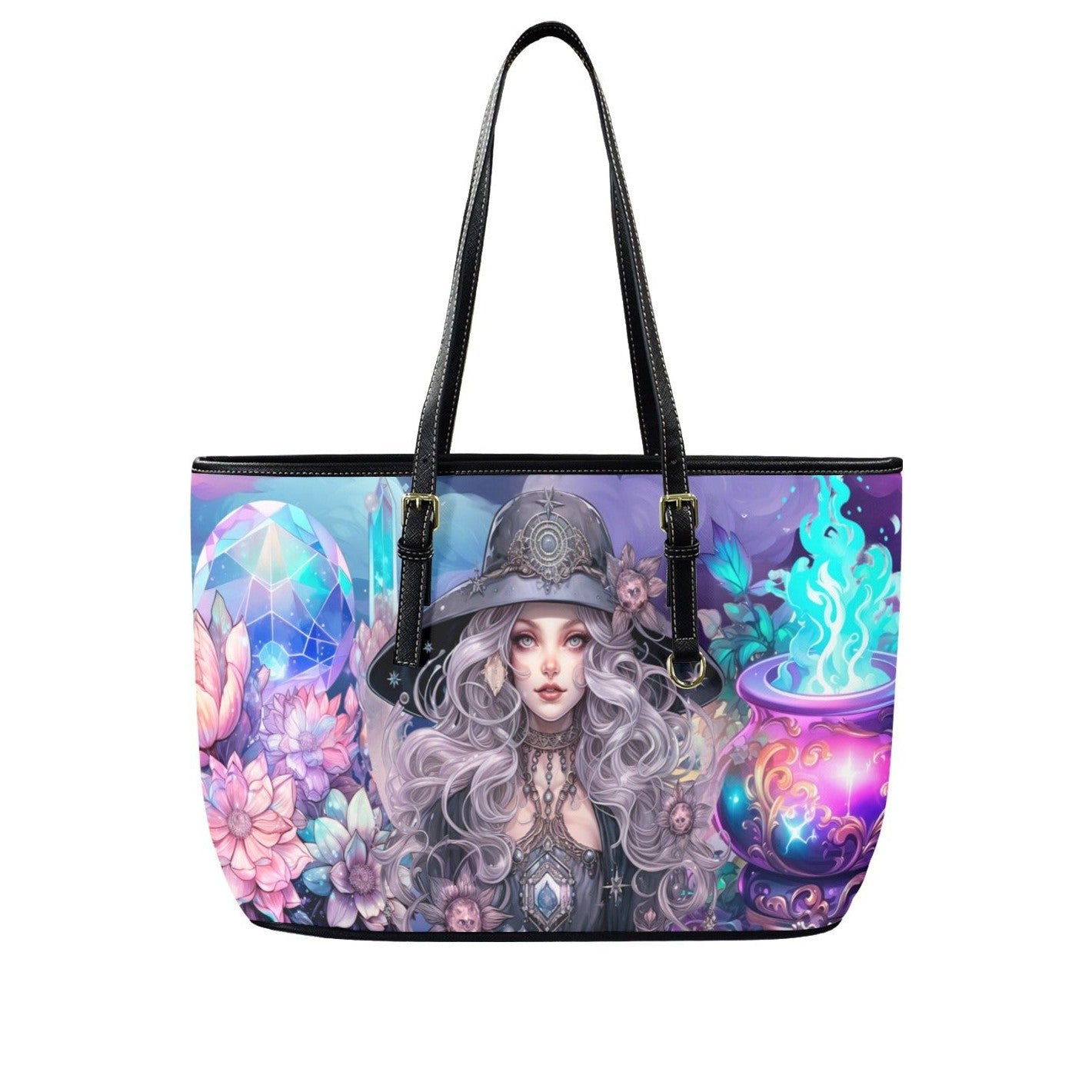 Cauldron Witch Tote Bag-MoonChildWorld