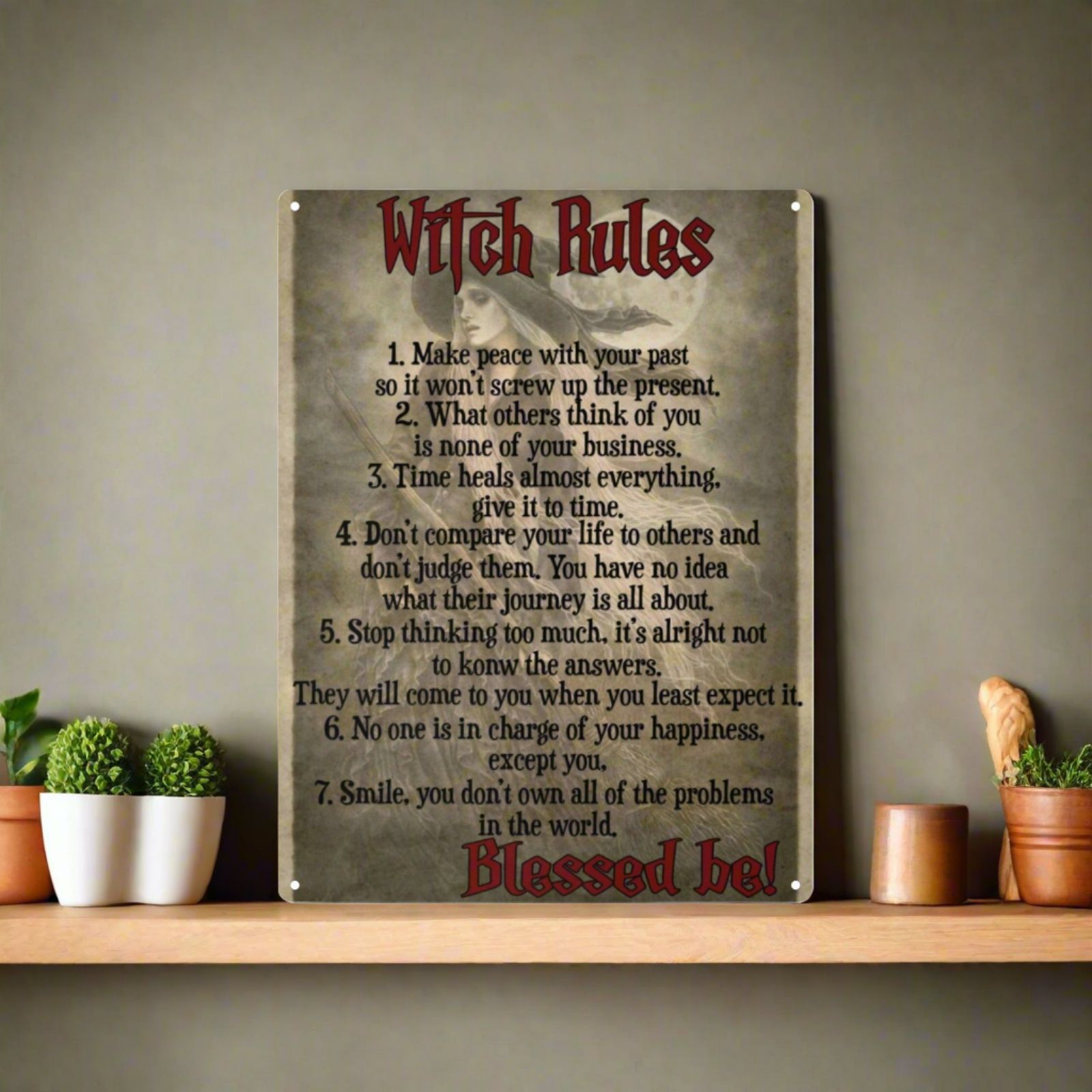 Rules of Witch Metal Sign-MoonChildWorld