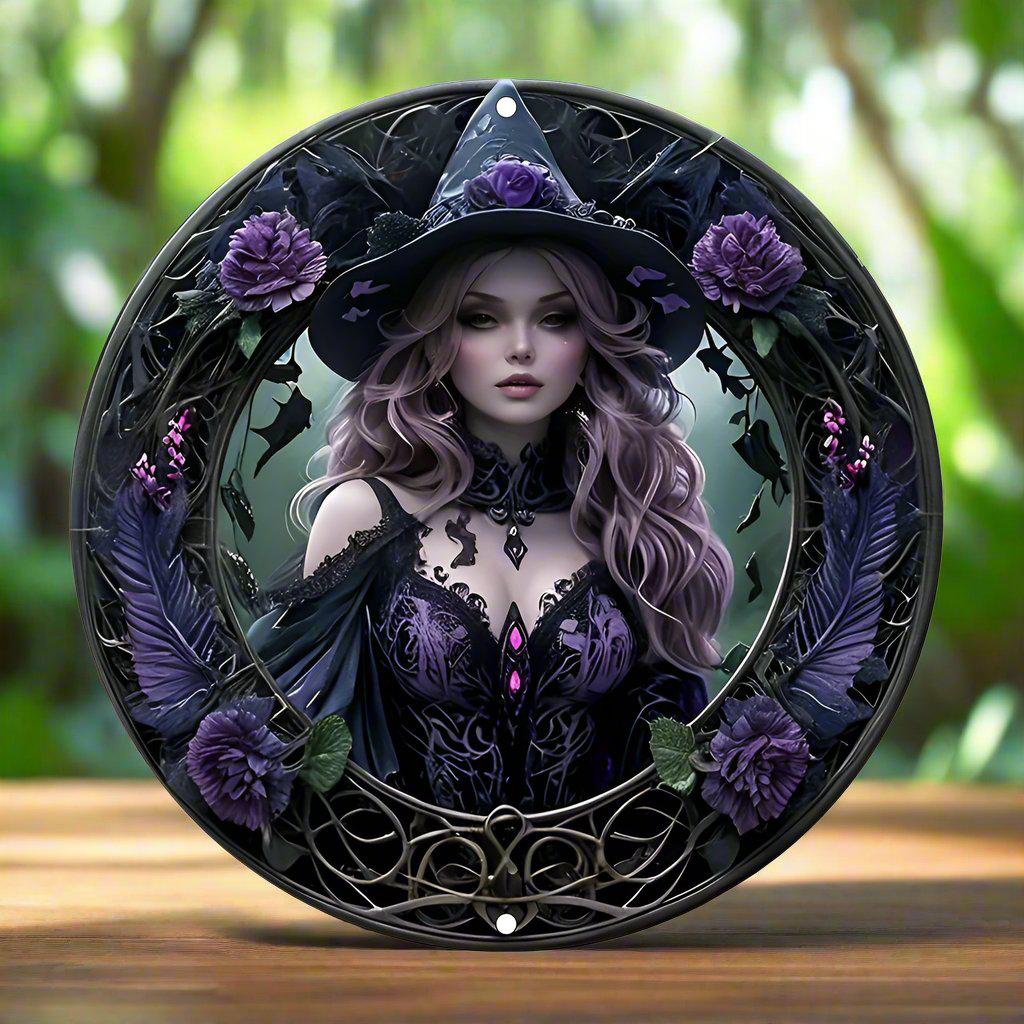 Vintage Sacred Witch Metal Sign-MoonChildWorld