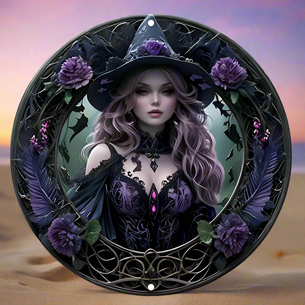 Vintage Sacred Witch Metal Sign-MoonChildWorld