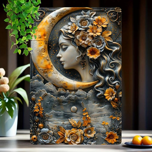 Goddess Moon Metal Sign Celestial Wall Decor