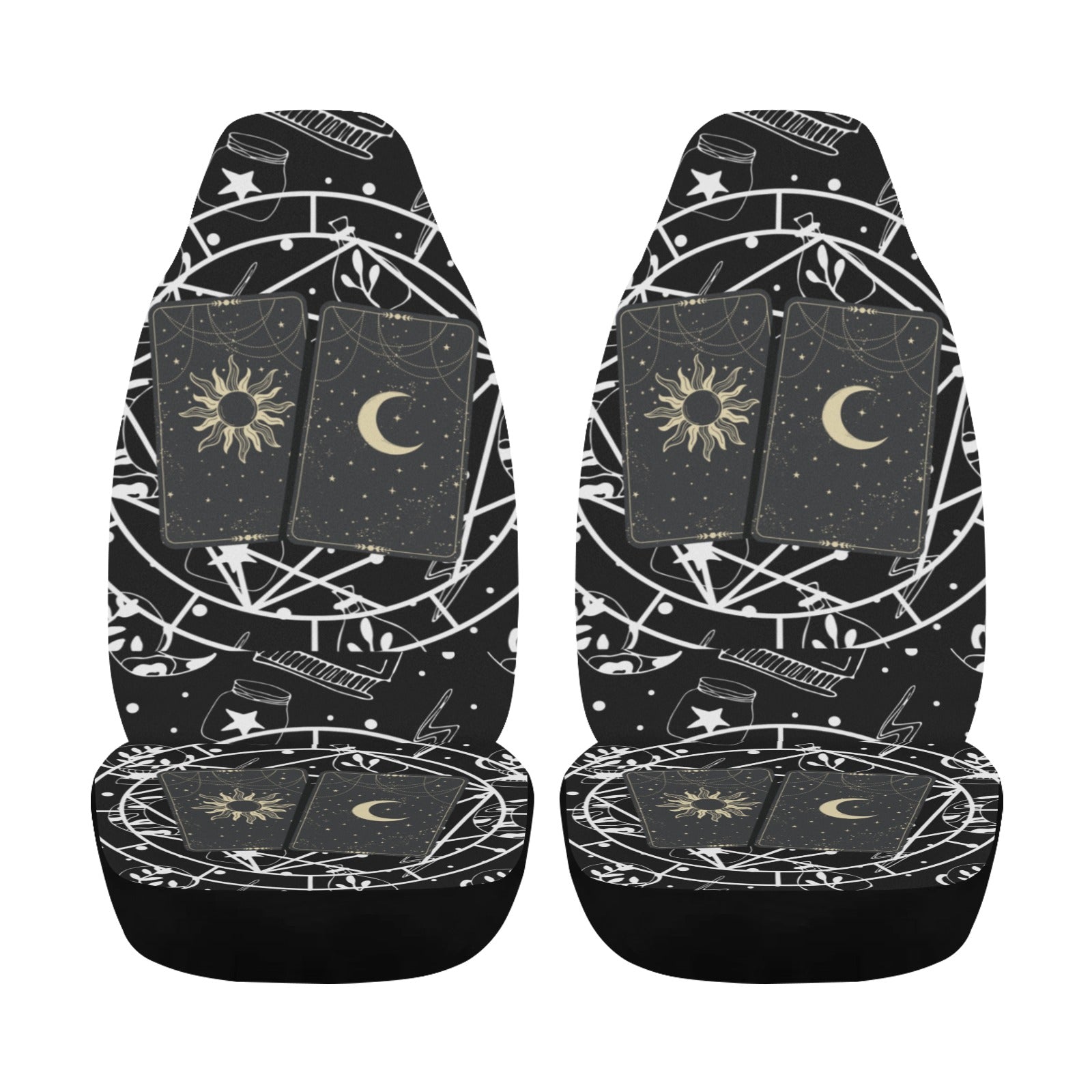 Witch Tarot Card Sun Moon Mystic Car Seat Cover-MoonChildWorld