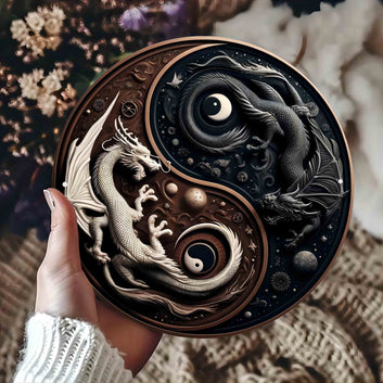 Yin Yang Dragons Wall Art Dragon Metal Sign Mythical Dragon Decor