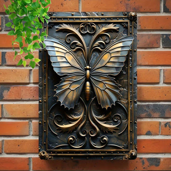 Charming Butterfly Wall Art Butterfly Metal Sign for Gothic Decor