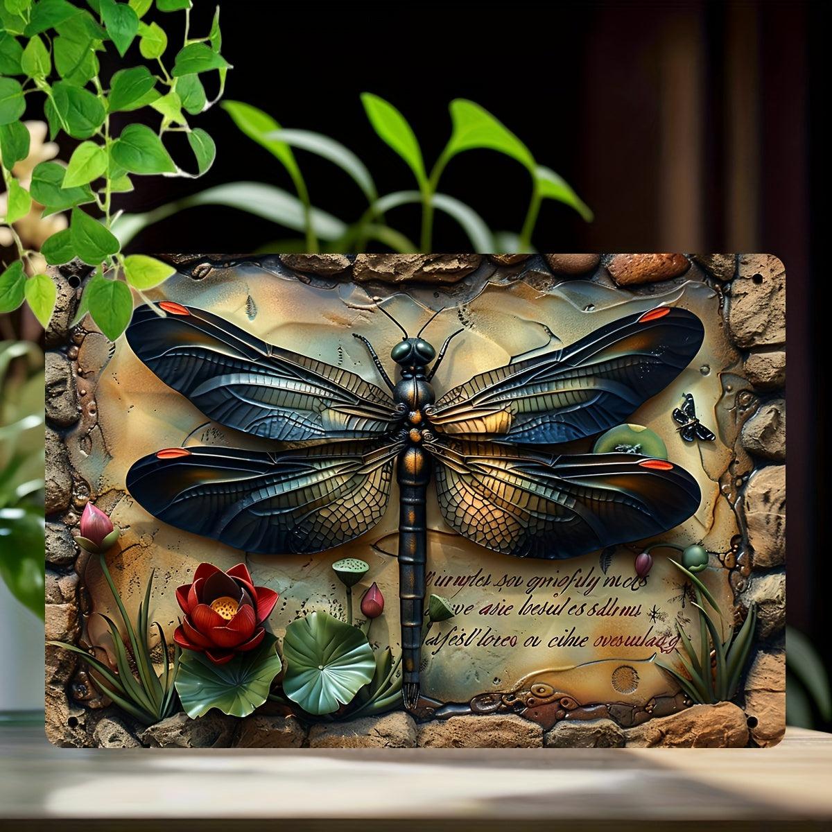 Vintage Dragonfly Wall Decor Dragonfly Metal Sign Insect Home Decor-MoonChildWorld