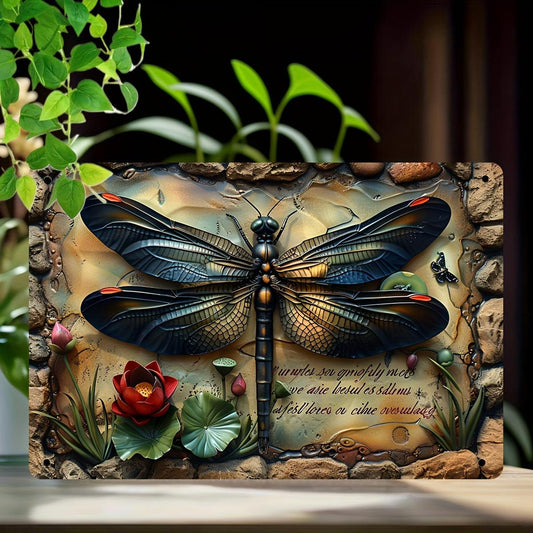 Vintage Dragonfly Wall Decor Dragonfly Metal Sign Insect Home Decor