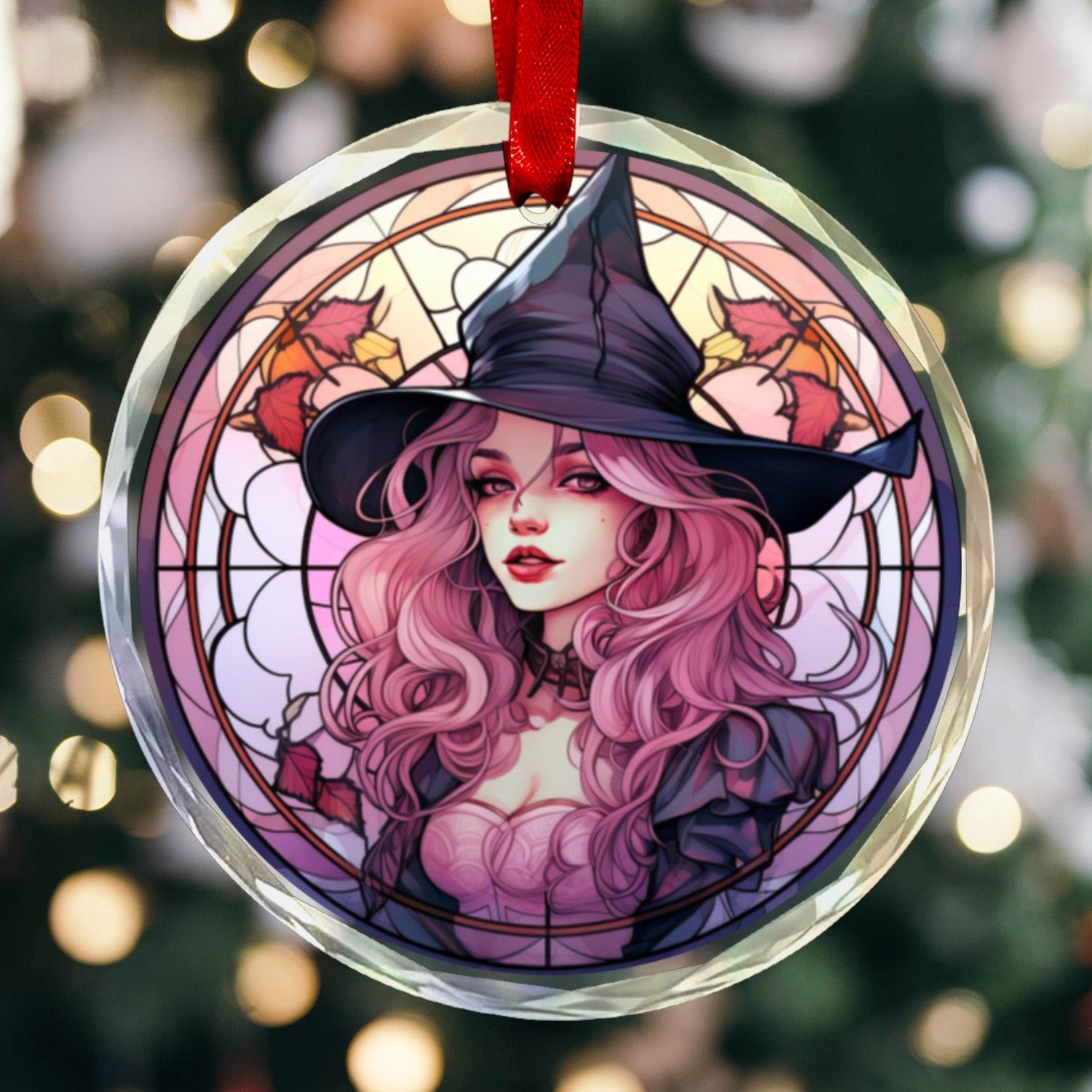 Beautiful Witch Glass Christmas Ornament-MoonChildWorld