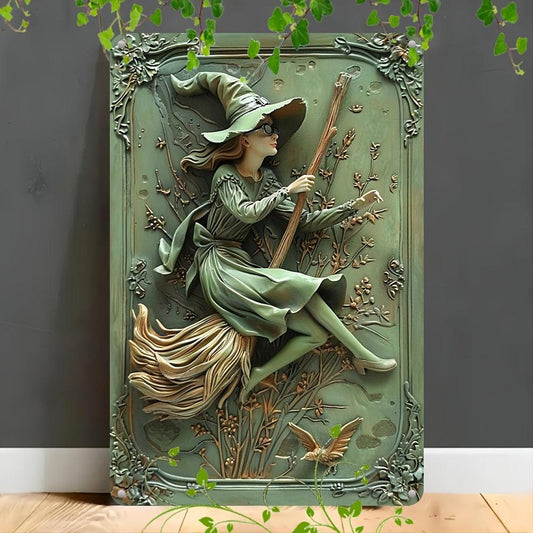 Enchanted Witch Decorative Sign Vintage Witch Wall Art