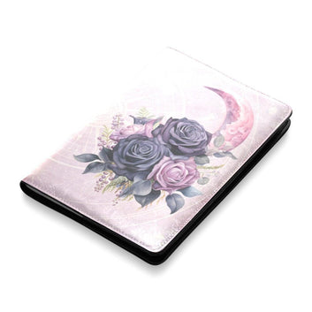 Roses crescent moon Leather Notebook A5