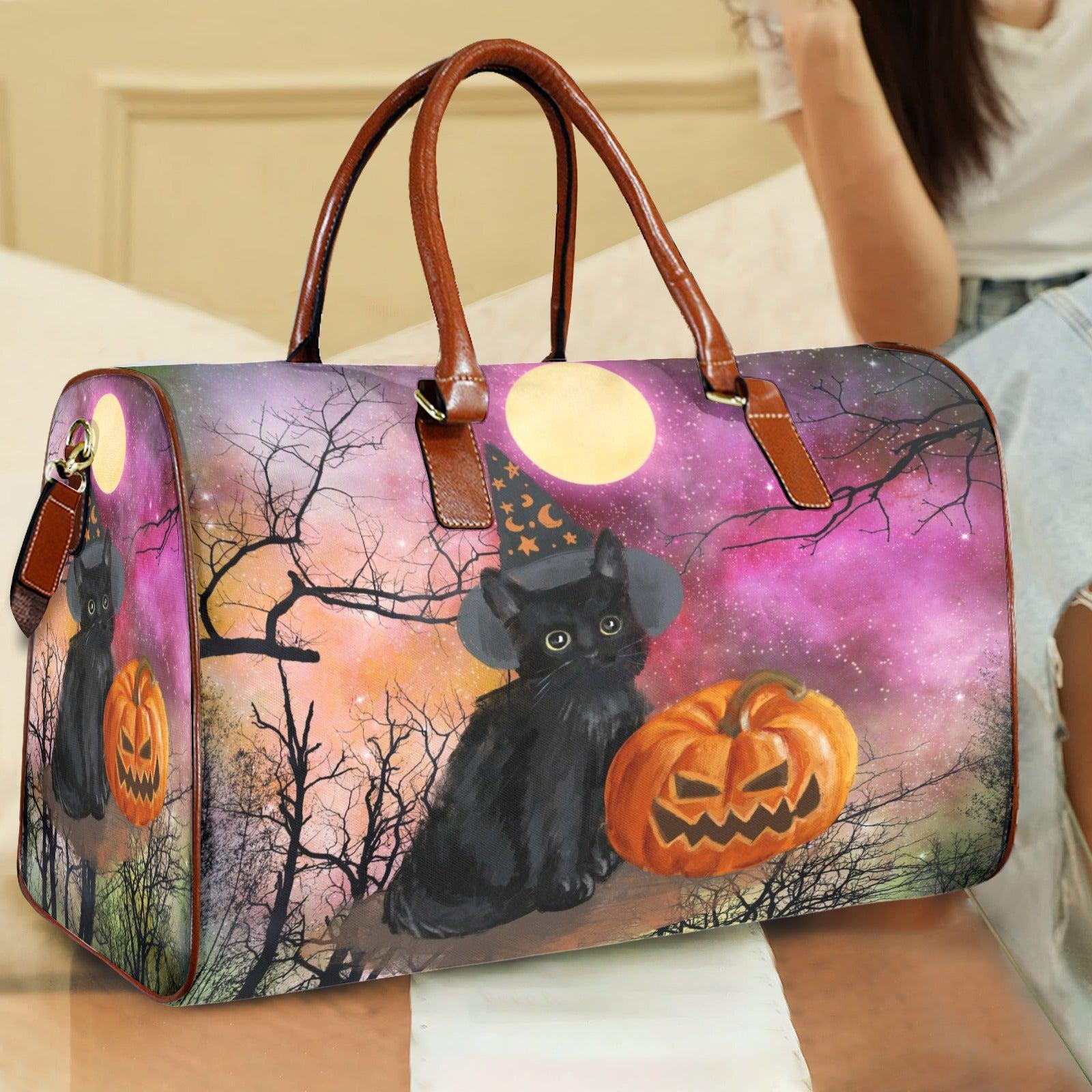 Halloween Black cat Travel Bag-MoonChildWorld