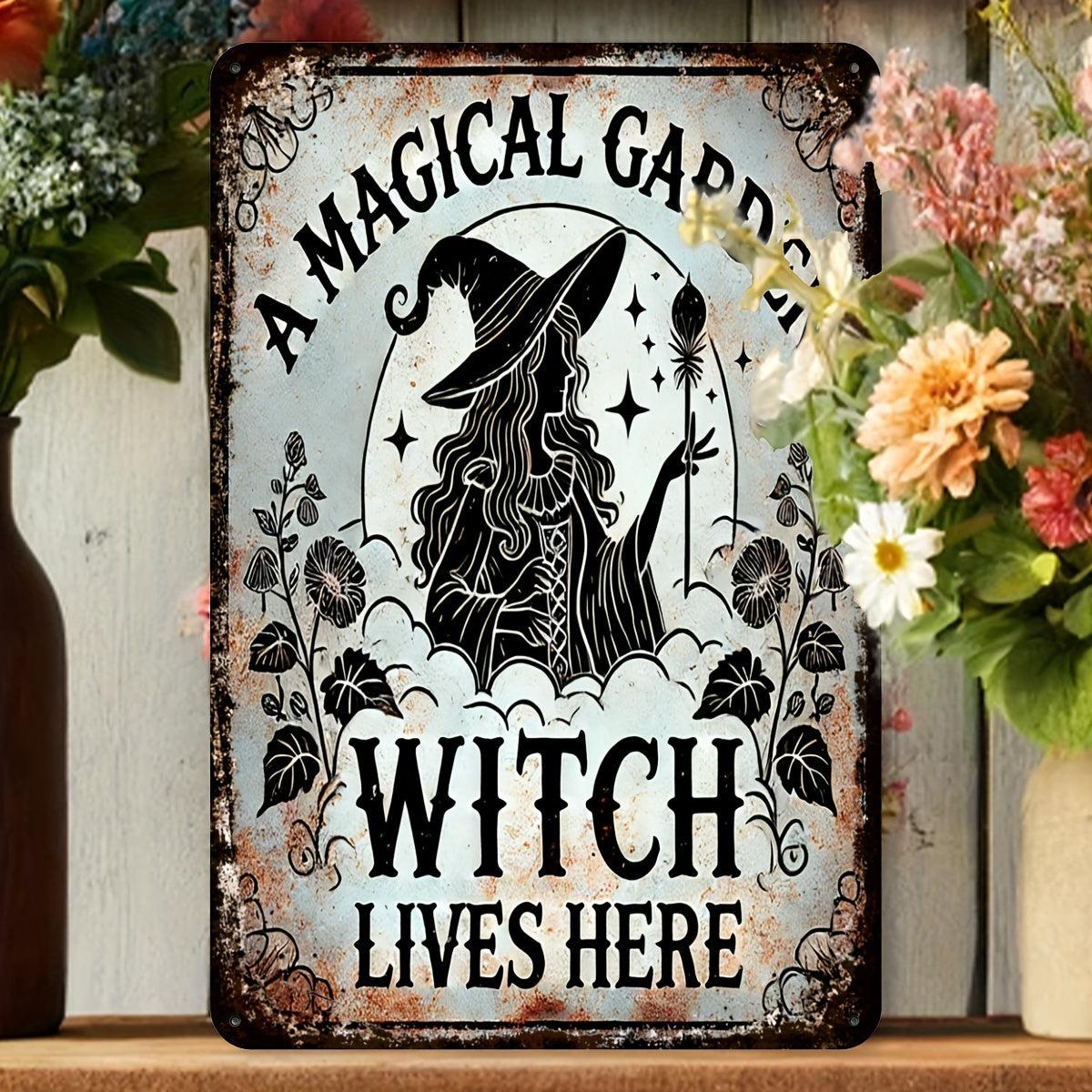 Enchanted Garden Witch Vintage Metal Sign-MoonChildWorld