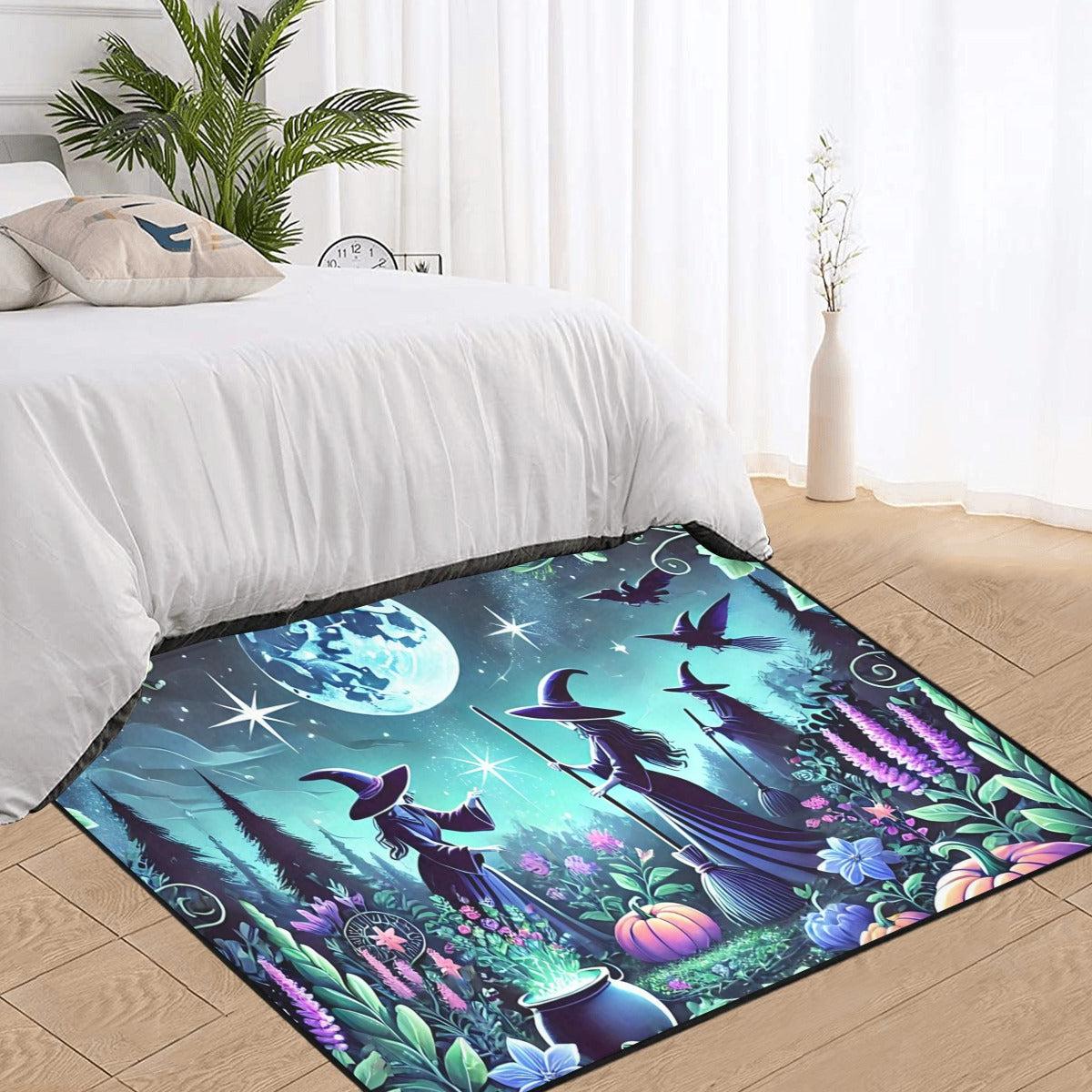 Moonlit Witches Area Rug Witchcraft Carpet for Halloween-MoonChildWorld