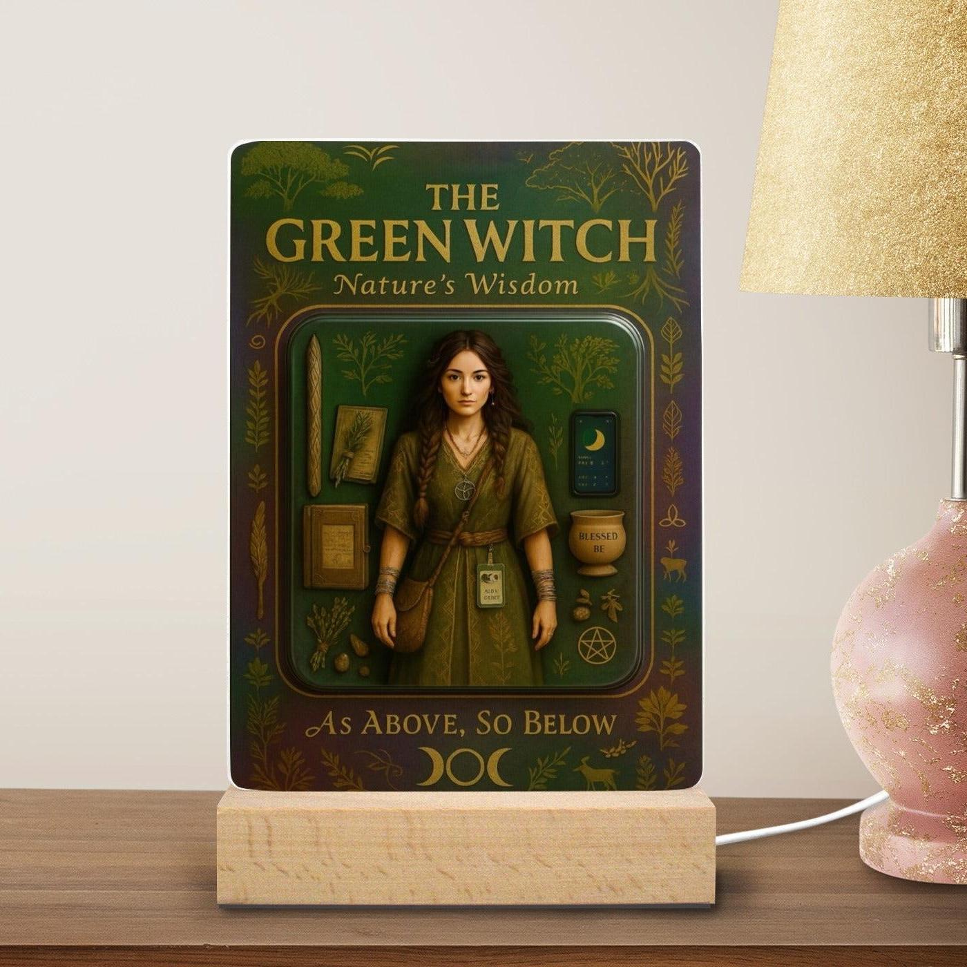 The Green Witch Acrylic Photo Panel Witch Home Decor-MoonChildWorld