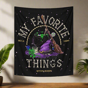 Halloween Tapestry Witchy Wall Hanging-MoonChildWorld