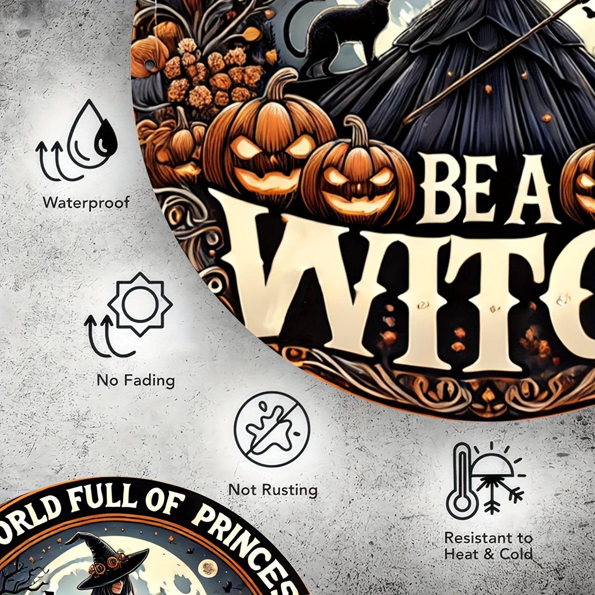 Be a Witch Metal Sign Witchy Wall Sign For Halloween-MoonChildWorld