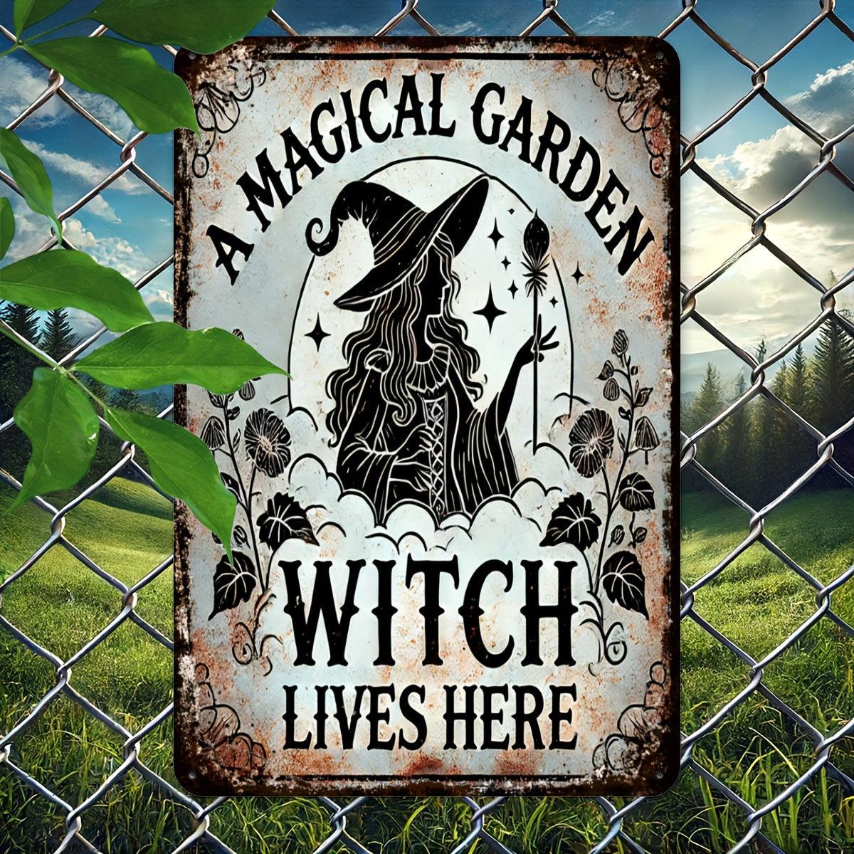 Enchanted Garden Witch Vintage Metal Sign-MoonChildWorld