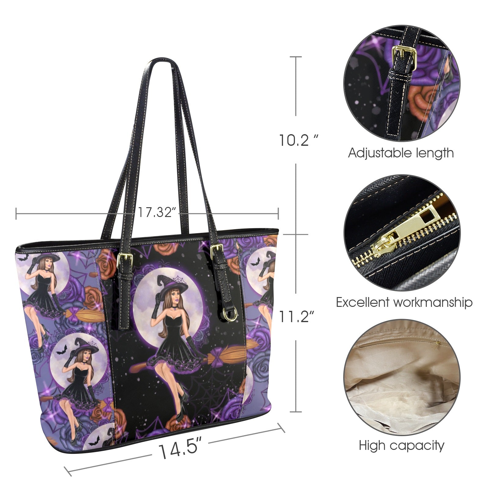 Halloween Mystic Witch Tote Bag-MoonChildWorld