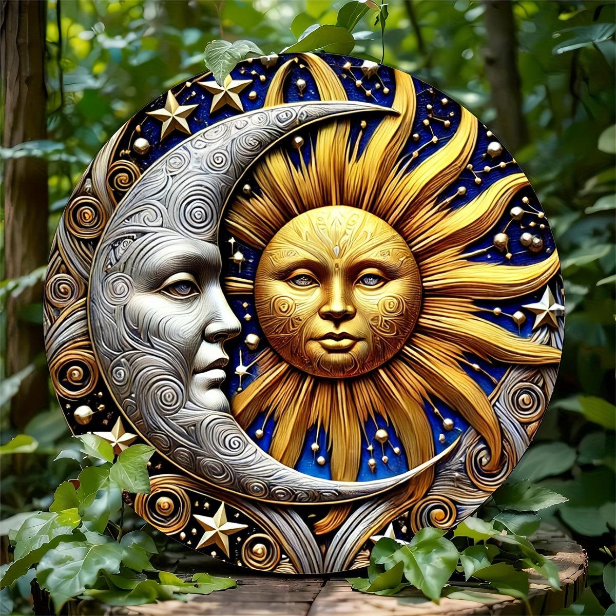 Sun and Moon Metal Sign Celestial Home Decor-MoonChildWorld