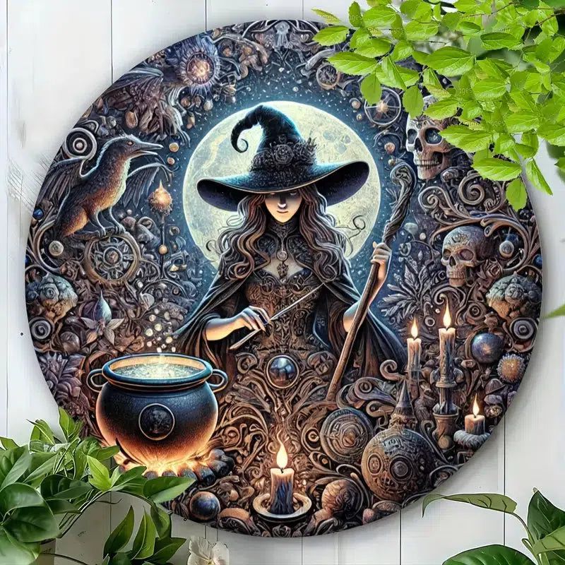 Witchcraft Spell Gothic Metal Sign for Halloween Witchy Home Decor-MoonChildWorld