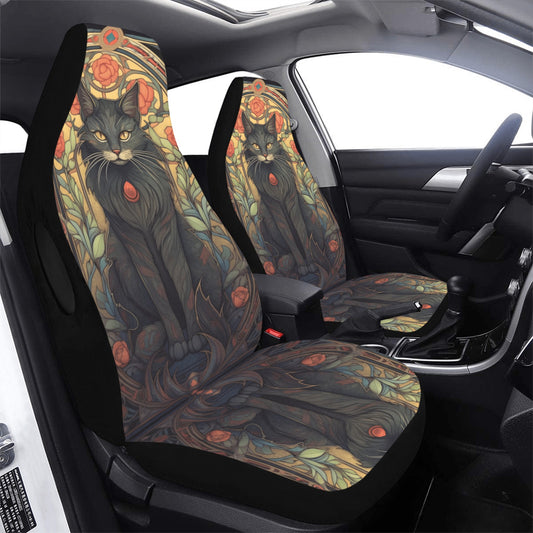 Occult Black Cat Witchy Car Seat Covers