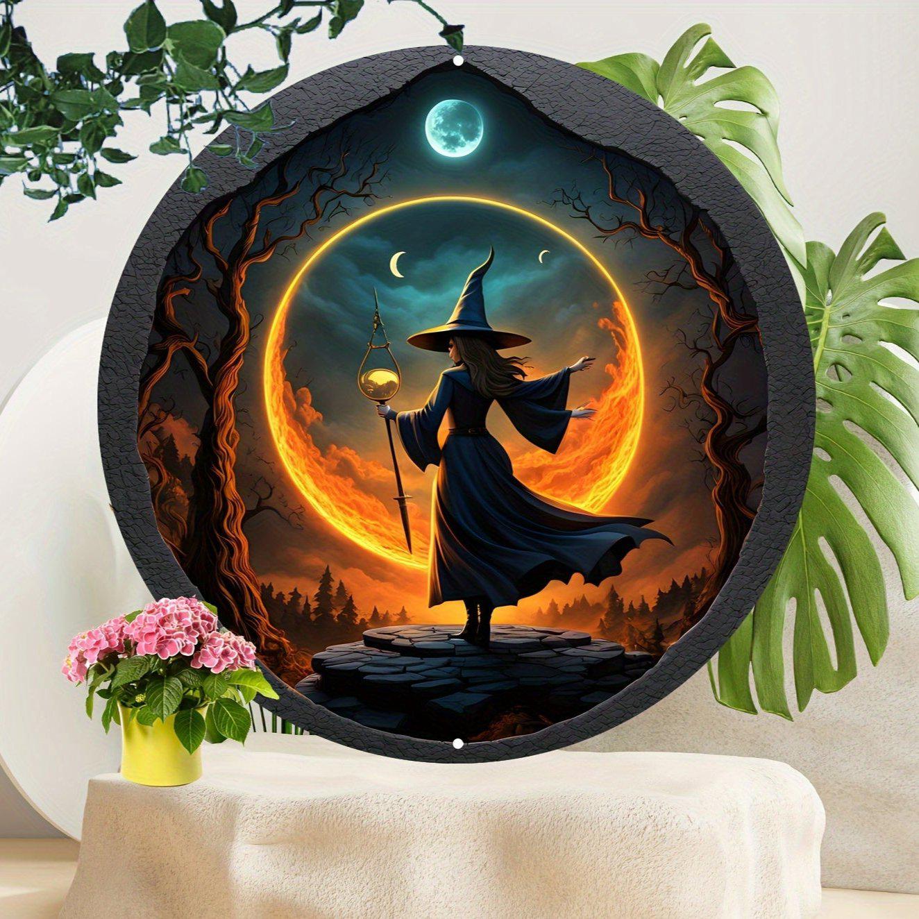 Magical Witch Metal Wall Sign Enchanting Wizard Art for Home Decor-MoonChildWorld