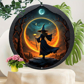 Magical Witch Metal Wall Sign Enchanting Wizard Art for Home Decor