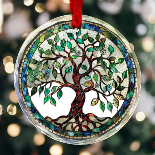 Tree of life Glass Christmas Ornament