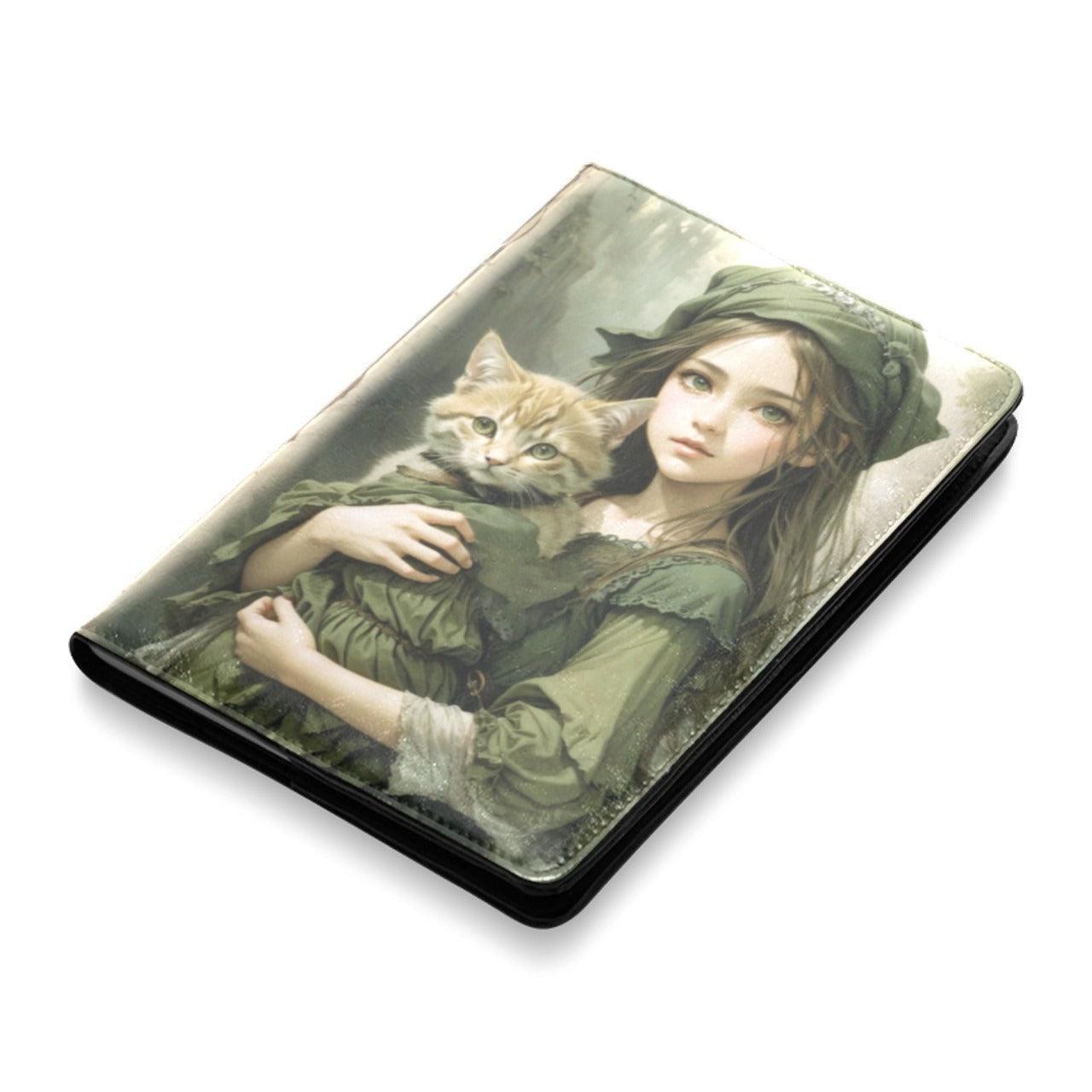 Vintage green witch Leather Notebook A5-MoonChildWorld