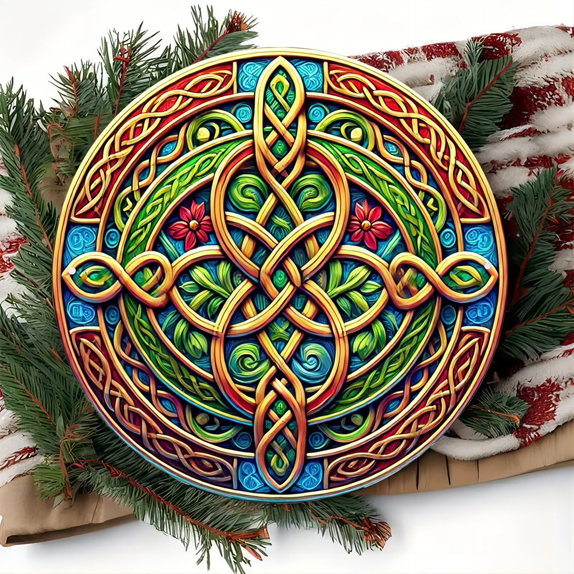 Celtic Knot Metal Sign Witchcraft Wall Sign Celtic Pagan Sign-MoonChildWorld