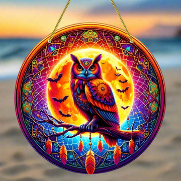 Spirit Owl Suncatcher Witchy Acrylic Sign-MoonChildWorld