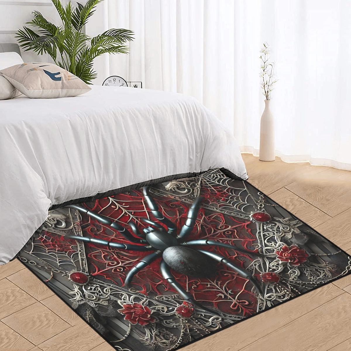 Gothic Spider Area Rug Halloween Witchy Carpet-MoonChildWorld