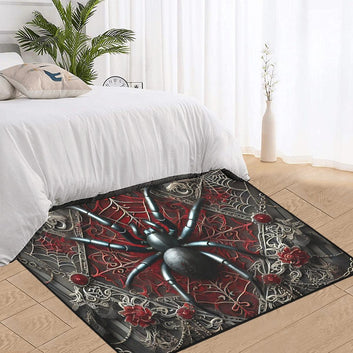 Gothic Spider Area Rug Halloween Witchy Carpet