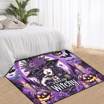 Feeling Witchy Area Rug Gothic Witch Carpet for Halloween