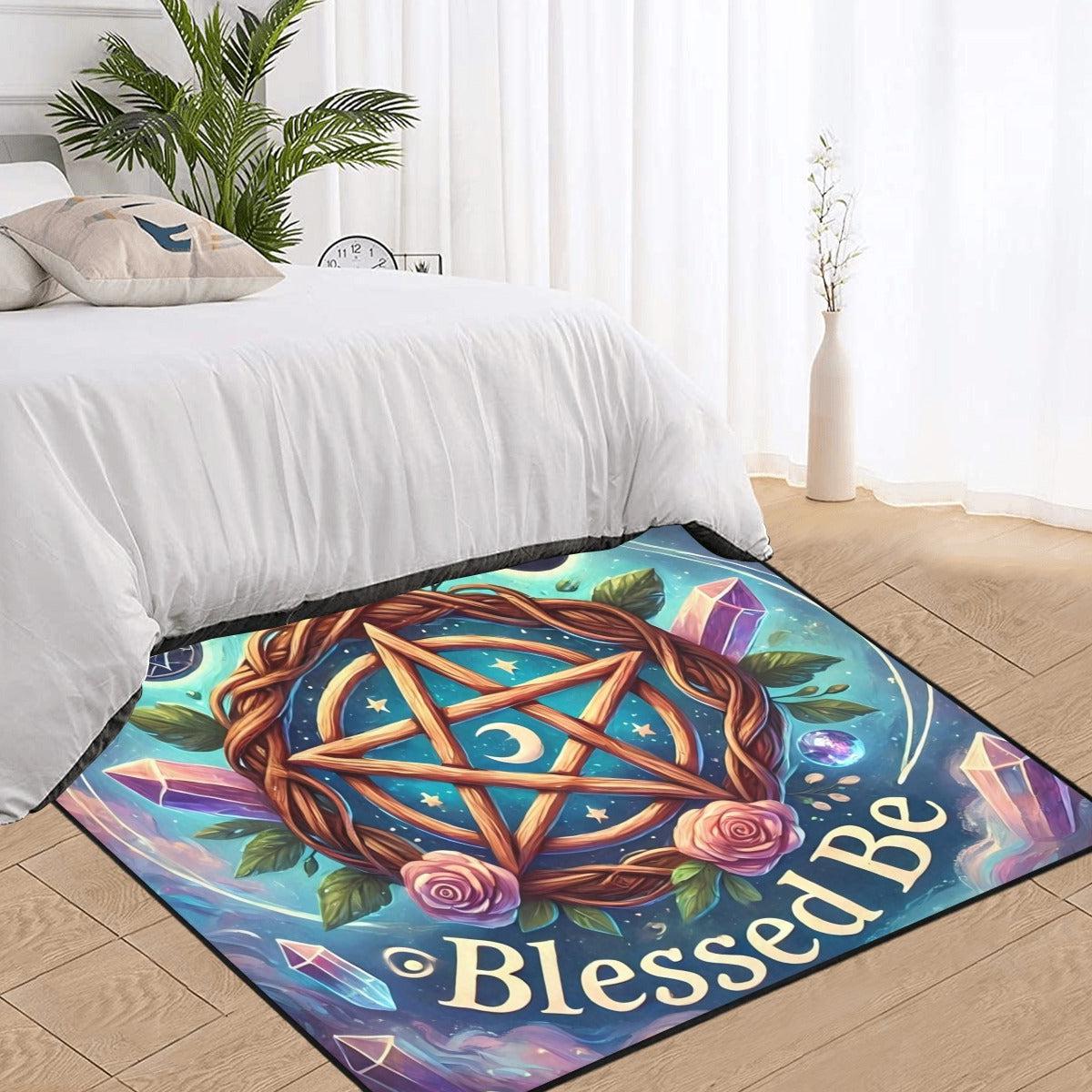 Magick Pentacle Area Rug Witchy Carpet Blessed Be Wicca Rug-MoonChildWorld