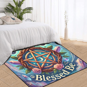 Magick Pentacle Area Rug Witchy Carpet Blessed Be Wicca Rug