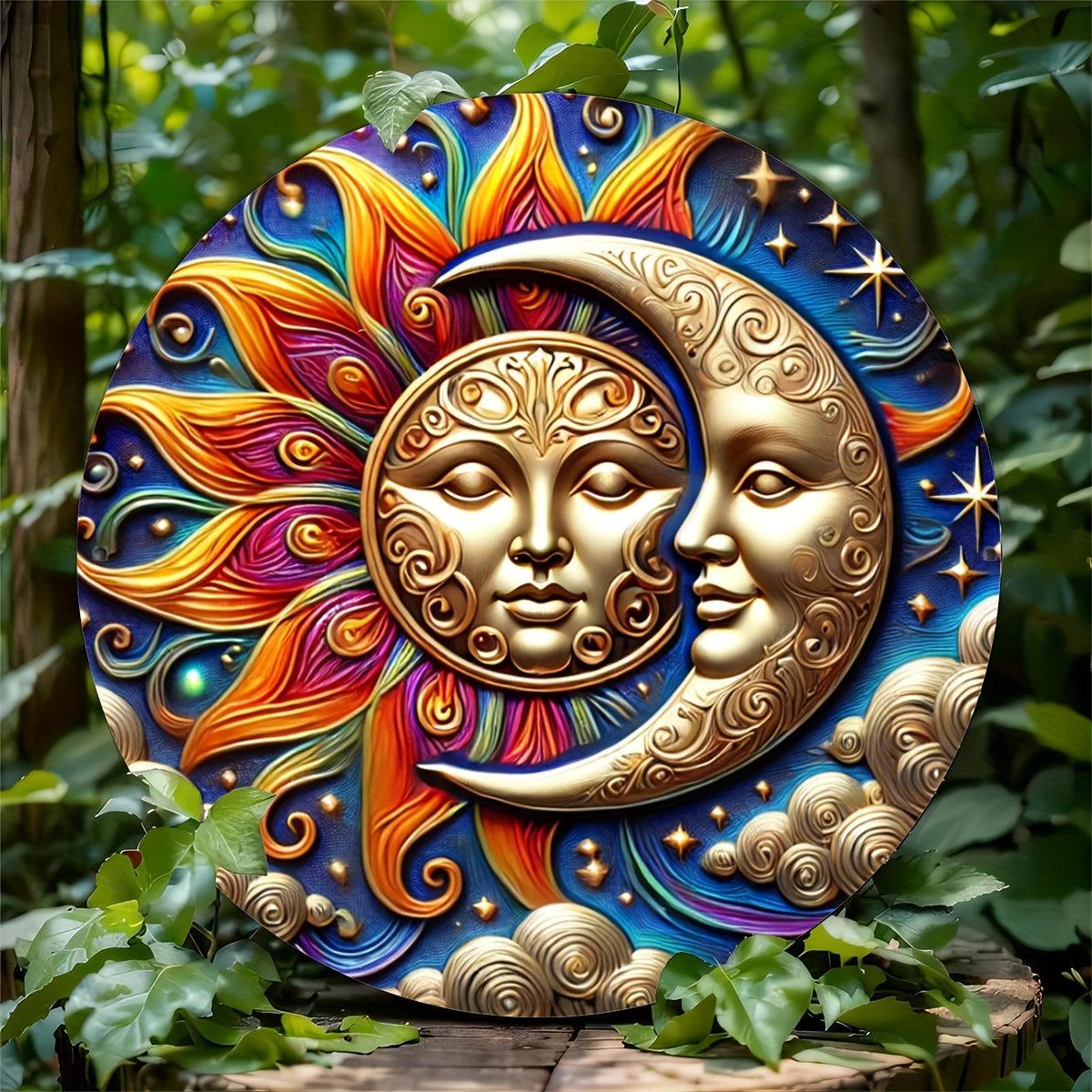 Solar and Lunar Wall Art Sun and Moon Metal Sign-MoonChildWorld