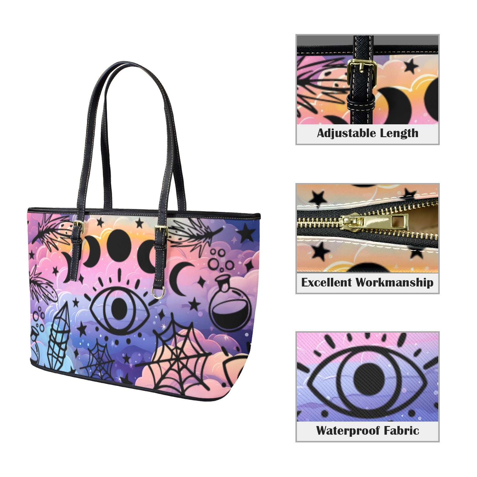Moon phases Mystic Wicca Tote Bag-MoonChildWorld