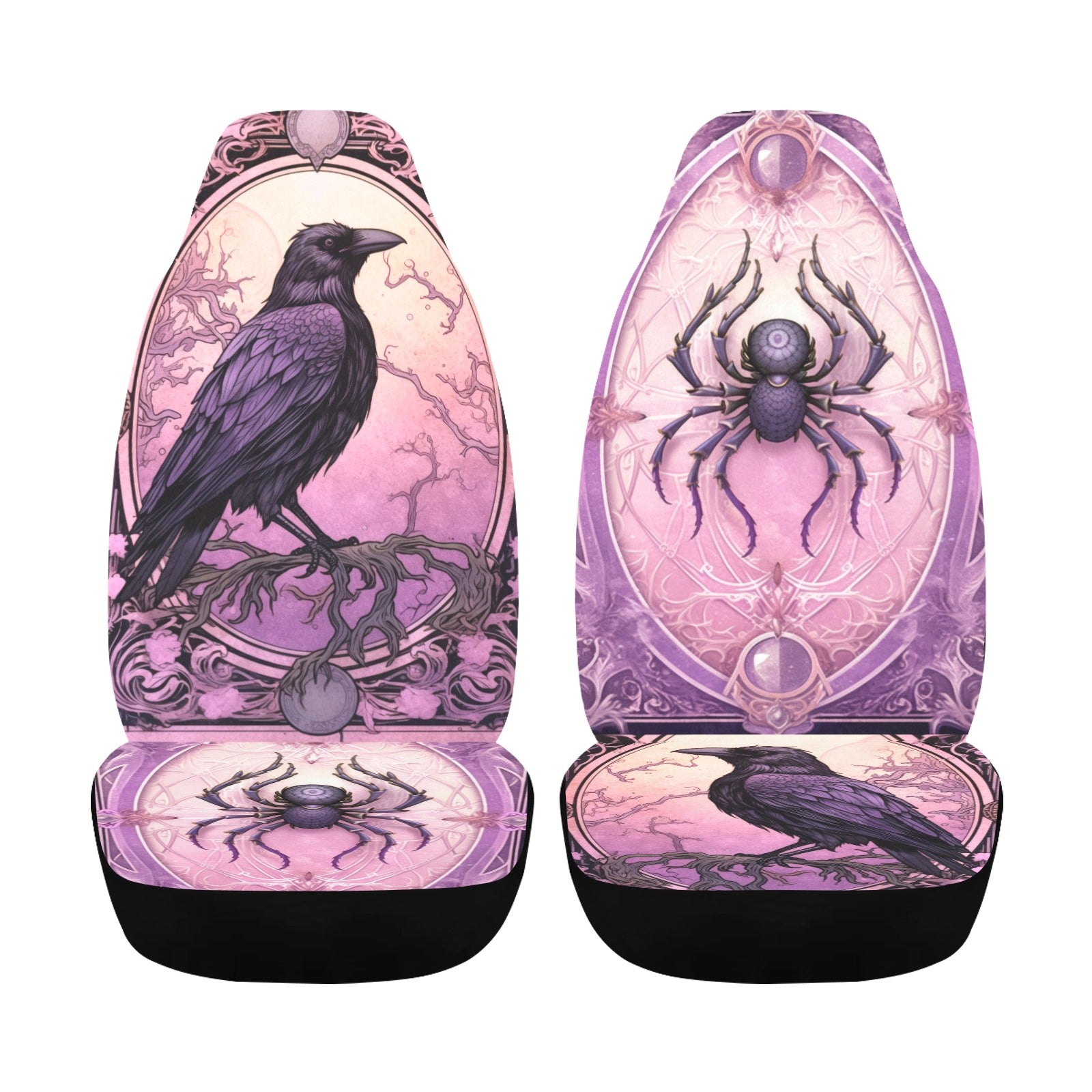 Gothic Raven and Spider Halloween Car Seat Covers-MoonChildWorld