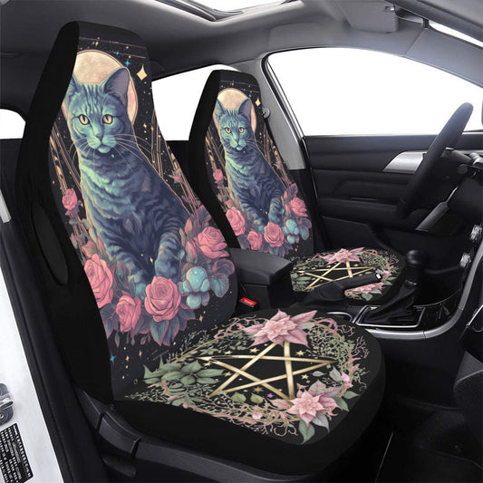 Pentagram Magic Cat Wicca Car Seat Covers