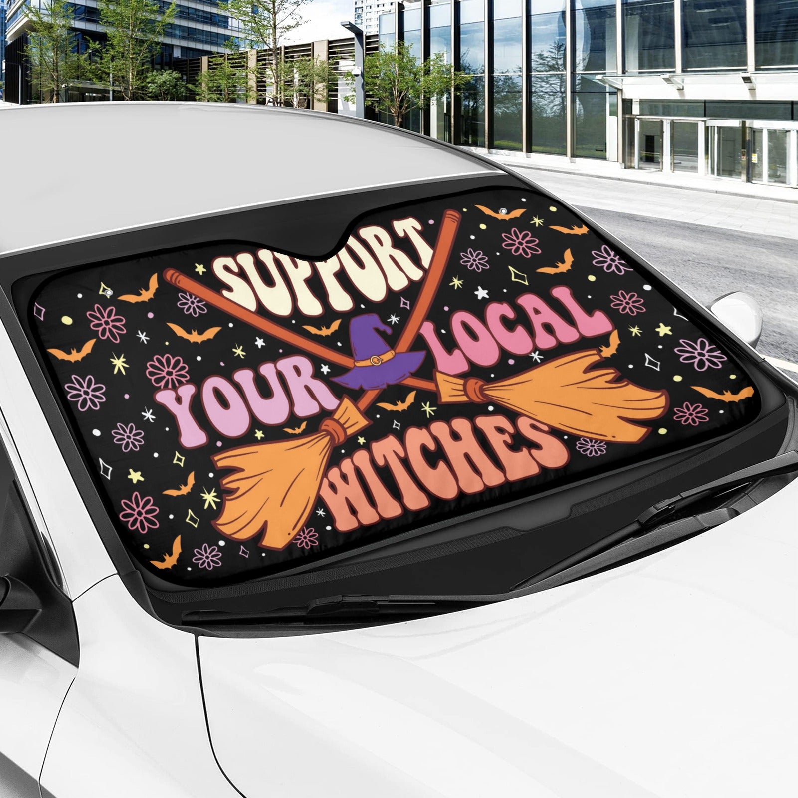 Support Local Witches Car Sun Shade-MoonChildWorld