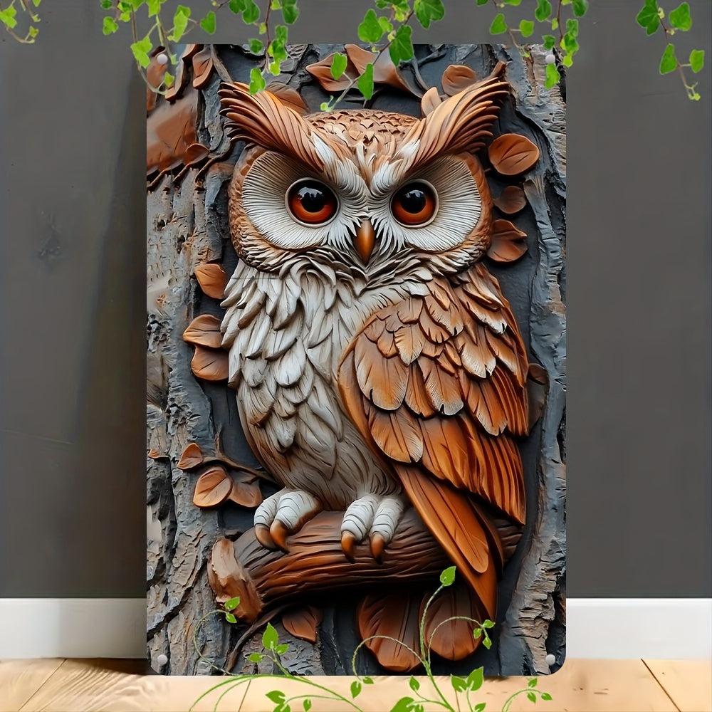 Owl Metal Sign Spirit Animal Wall Sign Mystic Owl Home Decor-MoonChildWorld