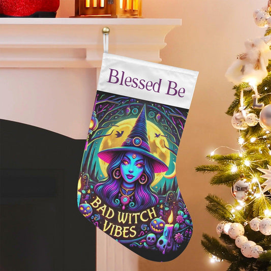 Gothic Witch Christmas Stocking for Yule Decorations