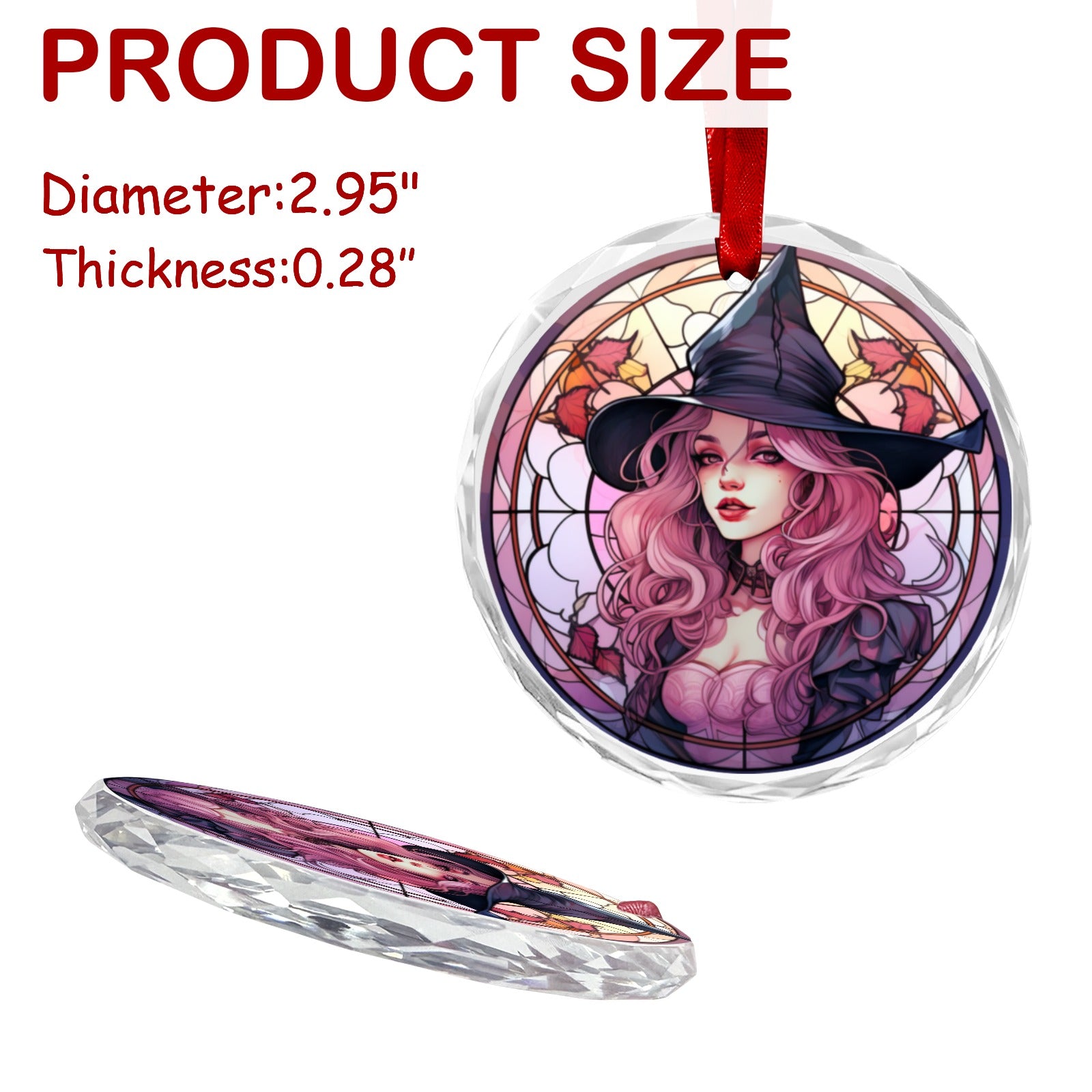 Beautiful Witch Glass Christmas Ornament-MoonChildWorld