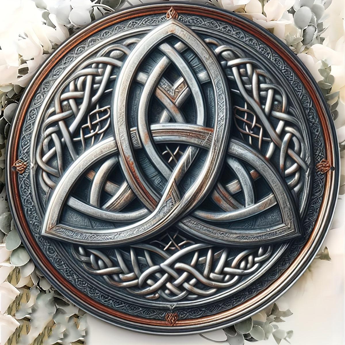 Celtic Trinity Knot Wall Art Triquetra Witchcraft Metal Sign for Pagan Home Decor-MoonChildWorld