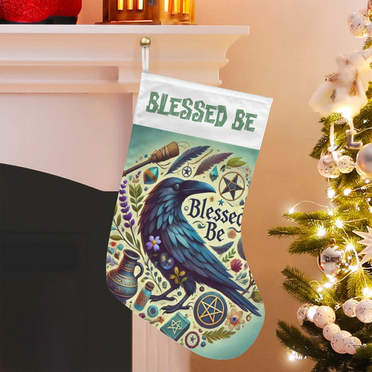 Gothic Crow Witchy Raven Christmas Stocking for Yule Decorations