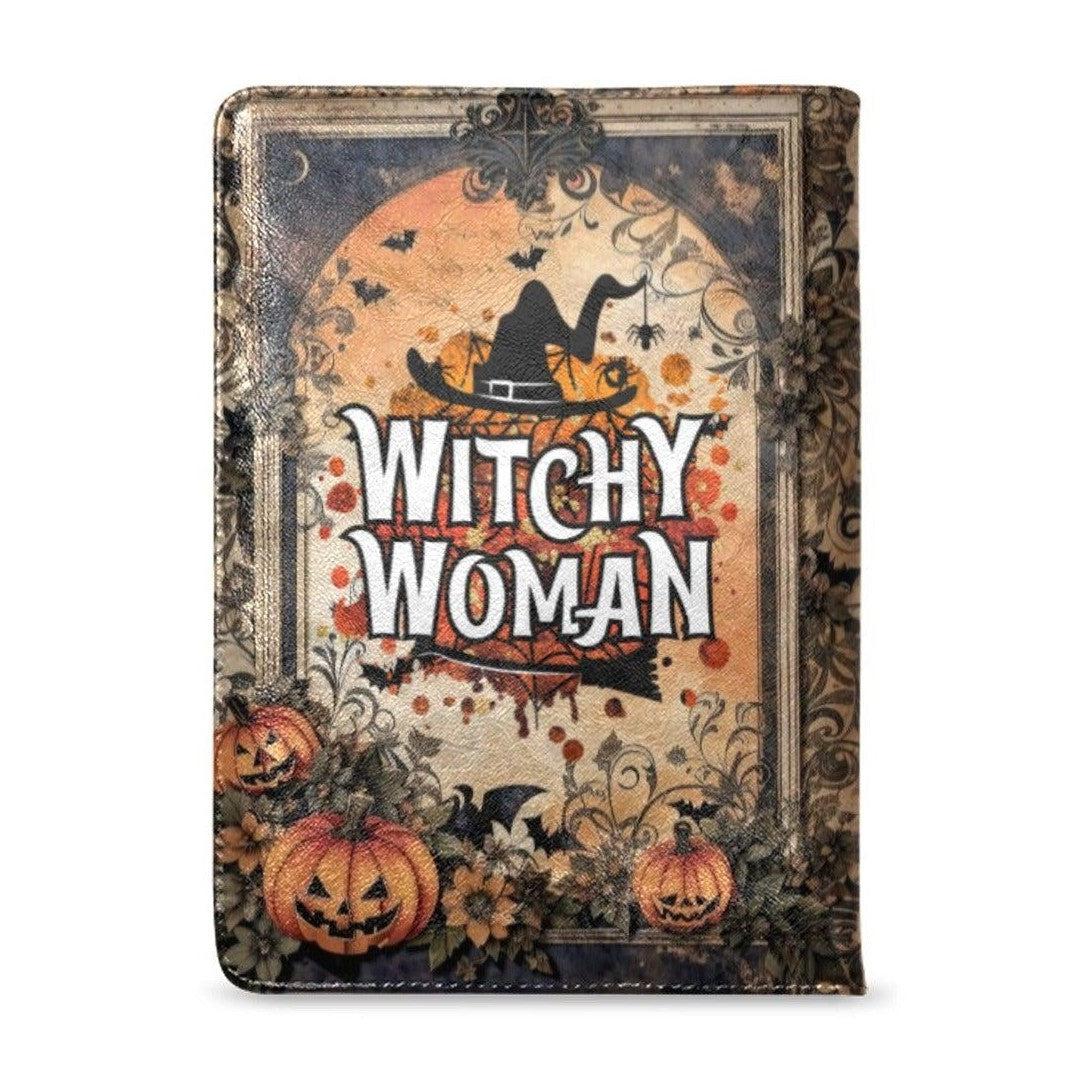 Vintage Witch Halloween Leather Notebook A5-MoonChildWorld