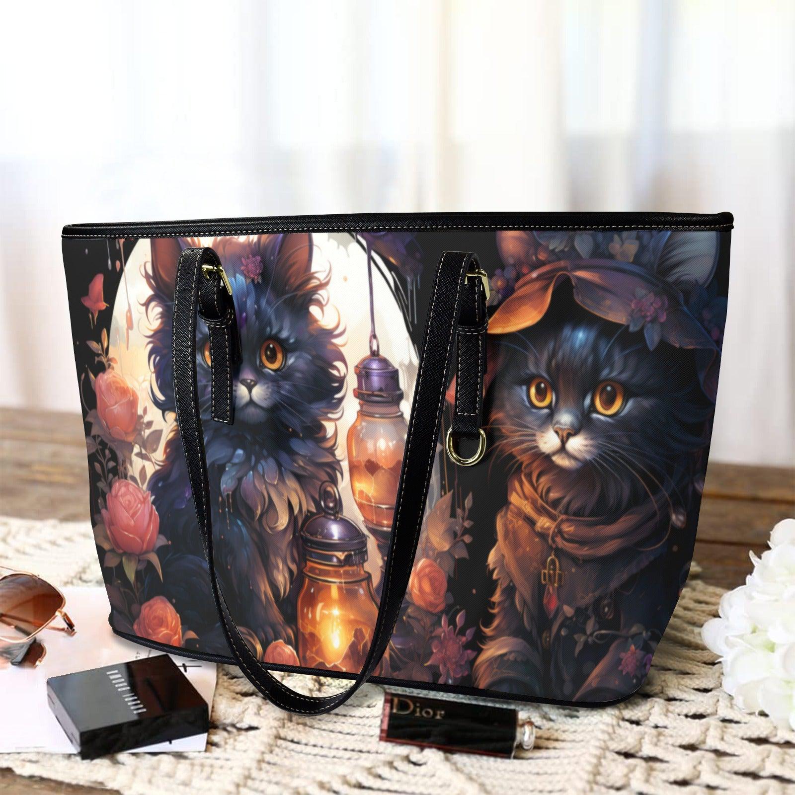 Black Cat Gothic Tote Bag-MoonChildWorld